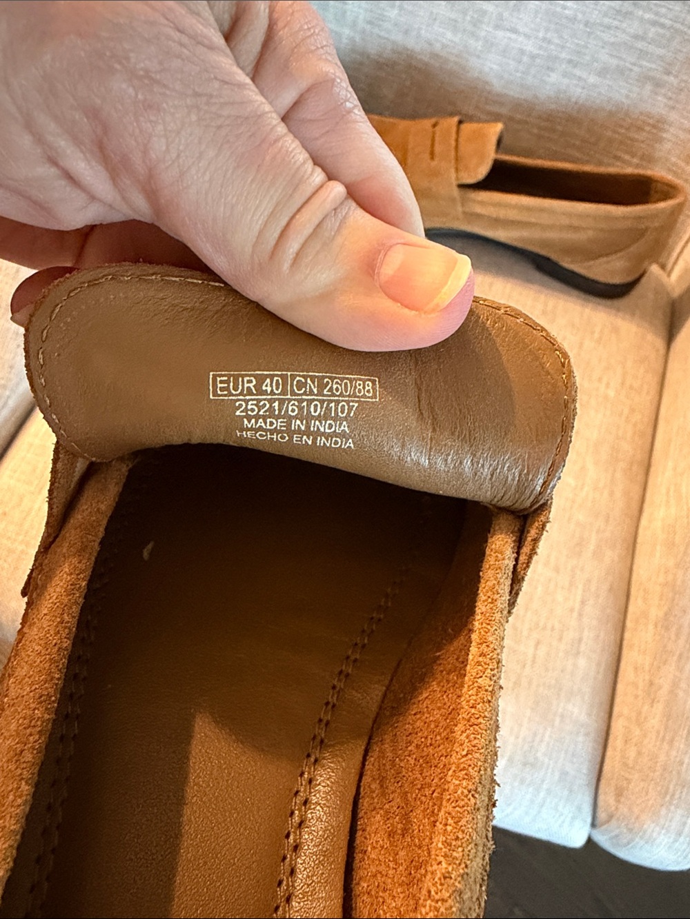 Zara women's Suede Loafers in Cognac Brown - Picture 3 of 6
